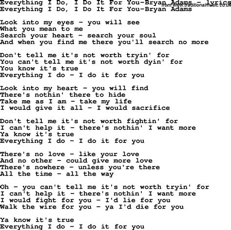 everything i do i do for you lyrics